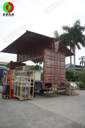 湖南經(jīng)銷定制的多套渦流洗菜機(jī)等設(shè)備專車發(fā)貨交付！